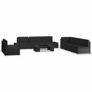 9-piece Garden Sofa Polyrattan Black 3054585 3054585 - Garden Furniture