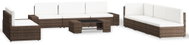 9-Piece Garden Sofa Set Polyrattan Brown 3054597 3054597 - Garden Furniture