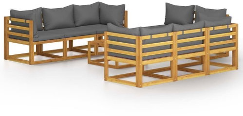 9-Piece Garden Sofa Set With Cushions Solid Acacia 3057611 3057611 - Garden Furniture - Main image