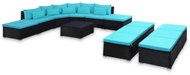 9-Piece Garden Sofa Set With Cushions Blue Polyrattan 44204 44204 - Garden Furniture