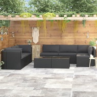 9-piece Garden Sofa with Cushions Polyrattan Black 46551 46551 - Garden Furniture