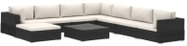9-piece Garden Sofa Set with Cushions Polyrattan Black 46774 46774 - Garden Furniture