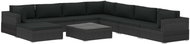 9-piece garden sofa with cushions polyratt black 46776 46776 - Garden Furniture