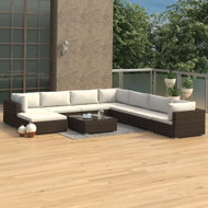 9-piece Garden Sofa with Cushions Polyrattan Brown 46773 46773 - Garden Furniture
