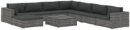 9-piece Garden Sofa with Cushions Polyrattan Grey 46775 46775 - Garden Furniture