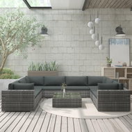 9-piece Garden Sofa with Cushions Polyrattan Grey 46787 46787 - Garden Furniture