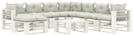 9-piece Garden Sofa made of Pallets + Beige Cushions Wood 3052432 3052432 - Garden Furniture