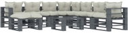9-piece Garden Sofa made of Pallets + Beige Cushions Wood 3052576 3052576 - Garden Furniture