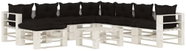 9-Piece Garden Pallet Sofa + Black Cushions Wood 3052360 3052360 - Garden Furniture