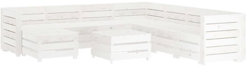 9-piece garden sofa from pallets wood white 3051700 3051700 - Garden Furniture - Main image