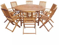 9-piece folding garden dining set solid acacia wood 42535 42535 - Garden Furniture