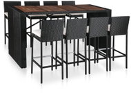 9-piece garden bar set polyratan and acacia wood black 43964 43964 - Garden Furniture