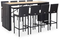 9-piece garden bar set polyratan and acacia wood black 49566 49566 - Garden Furniture