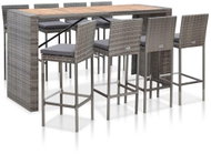 9-piece garden bar set polyratan and acacia wood gray 46112 46112 - Garden Furniture