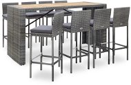 9-piece garden bar set polyratan and acacia wood gray 49567 49567 - Garden Furniture