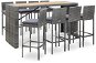 9-dielny záhradný barový set polyratan a akáciové drevo sivý 49567 49567 - Záhradný nábytok