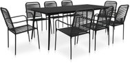 9-piece garden dining set of cotton strings and steel black 48571 48571 - Garden Furniture