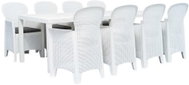 9-piece garden dining set white plastic rattan look 276134 276134 - Garden Furniture