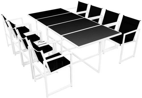 9-piece garden dining set aluminum black 42803 42803 - Garden Furniture - Main image
