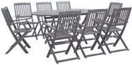 9-piece garden dining set solid acacia wood gray 278924 278924 - Garden Furniture