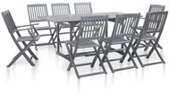 9-piece garden dining set solid acacia wood gray 46328 46328 - Garden Furniture