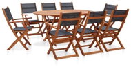 9-piece garden dining set solid eucalyptus and textile 278914 278914 - Garden Furniture