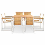 9-piece Garden Dining Set Solid Teak and Stainless-steel 3053387 3053387 - Garden Furniture