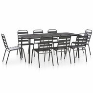 9-piece garden dining set steel dark gray 44264 44264 - Garden Furniture