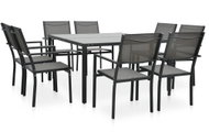 9-piece garden dining set steel dark gray 47849 47849 - Garden Furniture