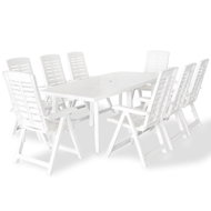 9-piece garden dining set plastic white 275076 275076 - Garden Furniture