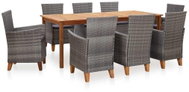 9-piece Garden Dining Set Polyrattan and Solid Acacia Grey 46002 46002 - Garden Furniture