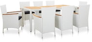 9-piece Garden Dining Set White Polyrattan 45980 45980 - Garden Furniture