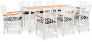 9-piece Garden Dining Set White Polyrattan 45996 45996 - Garden Furniture