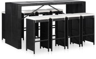 9-piece garden dining set polyratt black 43966 43966 - Garden Furniture