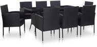 9-piece garden dining set polyratt black 46404 46404 - Garden Furniture