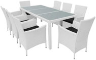 9-piece Garden Dining Set Polyrattan Creamy White 42500 42500 - Garden Furniture