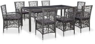 9-piece garden dining set polyratan gray 45992 45992 - Garden Furniture
