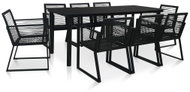 9-piece garden dining set PVC rattan black 48575 48575 - Garden Furniture