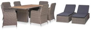 9-piece Garden Dining Set with Loungers Brown Polyrattan 44142 44142 - Garden Furniture