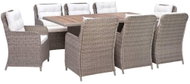 9-piece Garden Dining Set with Cushions Brown Polyrattan 44141 44141 - Garden Furniture