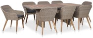 9-piece Garden Dining Set with Cushions Polyratan 3057815 3057815 - Garden Furniture