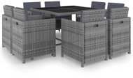 9-piece garden dining set with cushions anthracite polyrate 46375 46375 - Garden Furniture