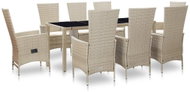 9-Piece Garden Dining Set With Cushions Polyrattan Beige 46042 46042 - Garden Furniture