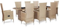 9-piece Garden Dining Set with Cushions Polyrattan Beige 46048 46048 - Garden Furniture