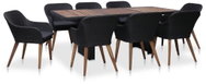 9-Piece Garden Dining Set With Cushions Polyrattan Black 3057813 3057813 - Garden Furniture