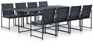 9-piece garden dining set with black polyrattan cushions 44445 44445 - Garden Furniture