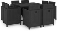 9-piece garden dining set with black polyrattan cushions 46376 46376 - Garden Furniture