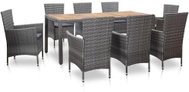 9-Piece Garden Dining Set With Cushions Polyrattan Grey 46020 46020 - Garden Furniture