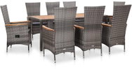 9-Piece Garden Dining Set With Cushions Polyrattan Grey 46041 46041 - Garden Furniture