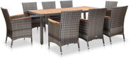 9-Piece Garden Dining Set With Cushions Polyrattan Grey 46083 46083 - Garden Furniture